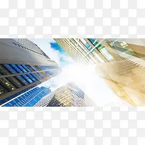 光线商务建筑楼海报背景