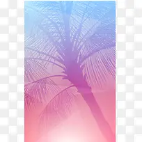 粉色椰子树背景矢量素材