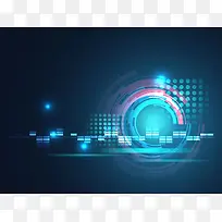 简约科技感蓝色渐变几何形态背景素材