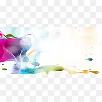 炫彩涂料泼溅背景矢量banner素材