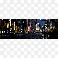 城市街景夜景banner