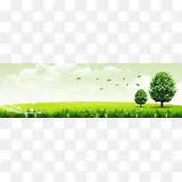 田园绿景banner背景图