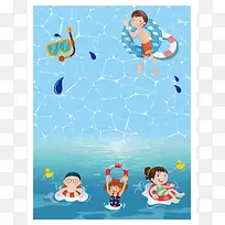 儿童游泳培训海报背景