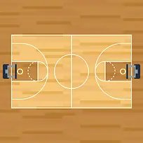 篮球场卡通扁平背景素材