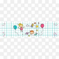 彩绘儿童插画矢量图