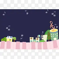 矢量童趣音乐早教手绘涂鸦背景素材