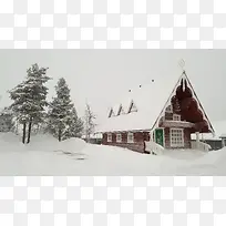 自然风光木屋雪景