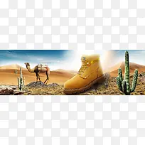 沙漠，鞋子，海报