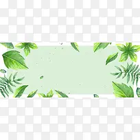 卡通清新叶子边框夏季banner