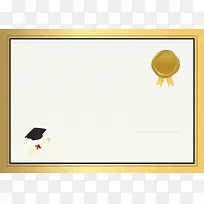 金色边框毕业证书矢量背景