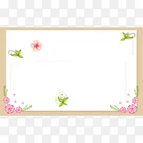 文艺小清新粉色花朵分栏留言板寄语背景素材