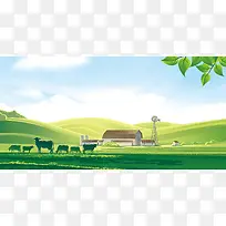 绿色有机食品生态养殖场海报背景素材