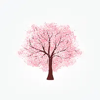 粉色樱花树设计矢量背景素材