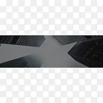 灰色商务简约大厦banner背景