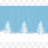 冬季雪花雪地树木背景素材