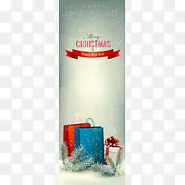 美式冬季圣诞节雪花礼盒背景素材