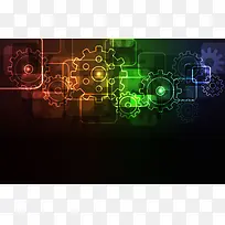 缤纷多彩科技感ppt海报背景