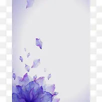 矢量紫色浪漫梦幻花朵花瓣飞舞背景