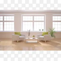 白色客厅装修效果图片素材