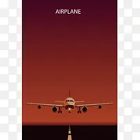 准备起飞的飞机海报背景素材