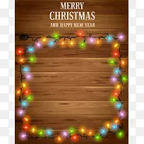 矢量文艺霓虹灯木板圣诞节背景素材