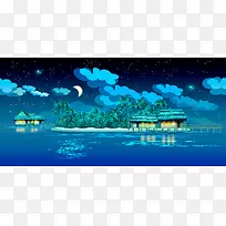 海滩夜景