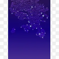 紫色光效中国地图电子线路板背景