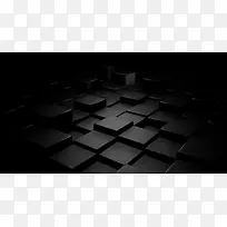 黑色方块科技平面广告