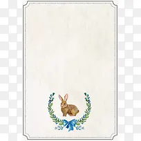 创意水彩兔子花环海报背景素材