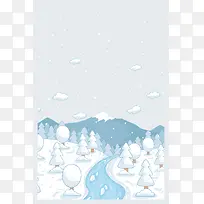 灰色矢量二十四节气大雪背景素材