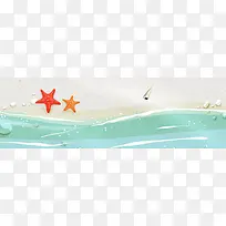 夏日沙滩海浪背景banner装饰