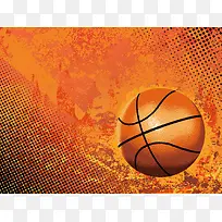 矢量橙色涂鸦篮球运动背景