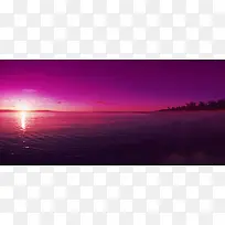 简约秋色湖面背景