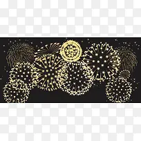 风格各异烟花矢量banner素材
