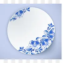 中国风清新青花瓷盘子背景素材