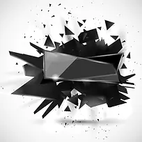 科技感黑色晶体立体几何背景素材
