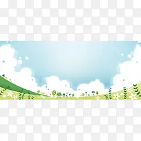 卡通手绘草地背景