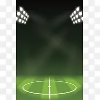 绿色灯光下的足球场平面广告