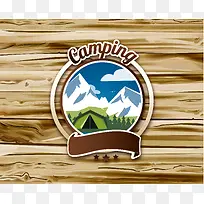 木板木纹纹理山峰logo背景素材