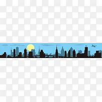 旅游城市剪影banner矢量素材,环球旅行,城市,剪影,风景
