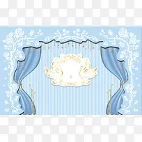 蓝色婚礼婚庆海报背景模板
