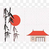 日式古风建筑海报背景