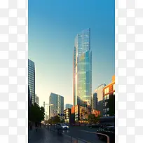 城市摩天大楼等效果图背景素材