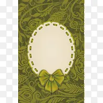 绿色花纹上的圆盘蝴蝶结背景素材