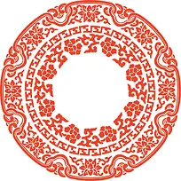 圆形中国风花纹剪纸海报背景