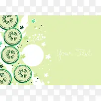 韩式黄瓜美容减肥海报展板手绘背景素材