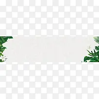 夏天清新淘宝热带植物棉麻质感banner