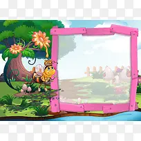 幼儿教育展板卡通画背景