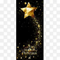 圣诞节金色星星光斑深色背景素材