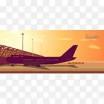 飞机机场卡通背景素材